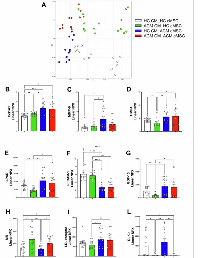 Heatmap of paracrine signaling proteins mediating cell-cell communication in co-culture systems.